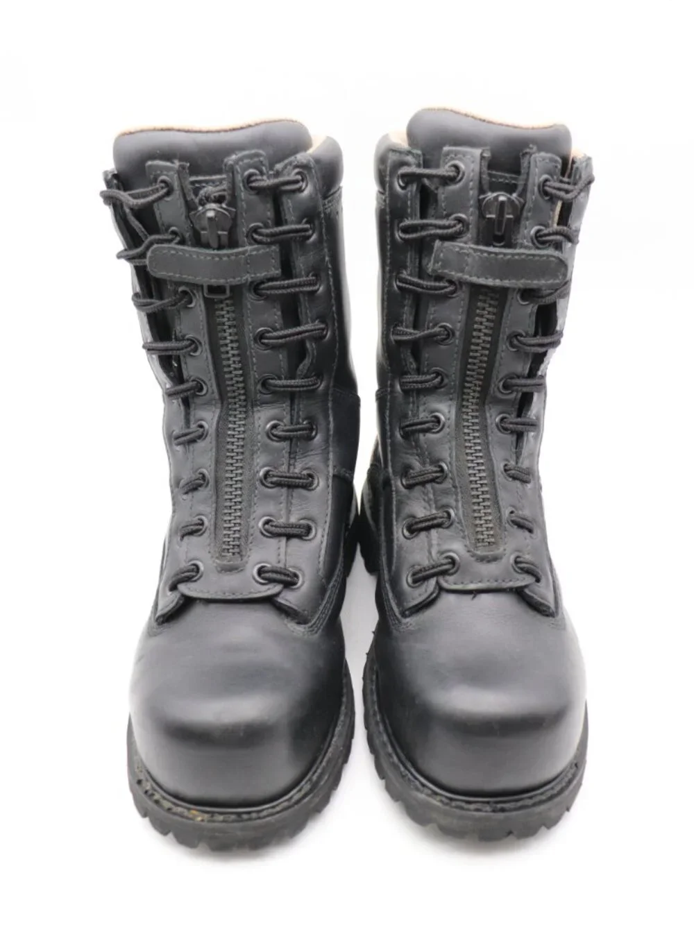 Thorogood HellFire Boots Men's Size 8.5 W Black Leather Zip Steel Toe Boots